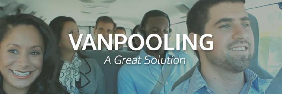 Vanpool passengers with text overlay